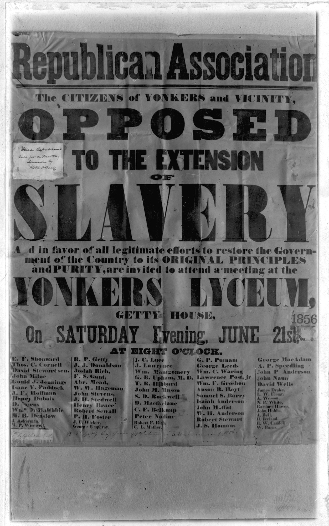 Opposed to Slavery